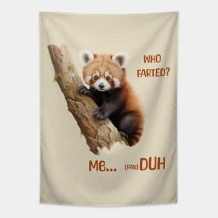 Who Farted? Funny red panda Tapestry