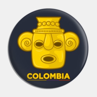 Ancient colombian indigenous human face representation Pin