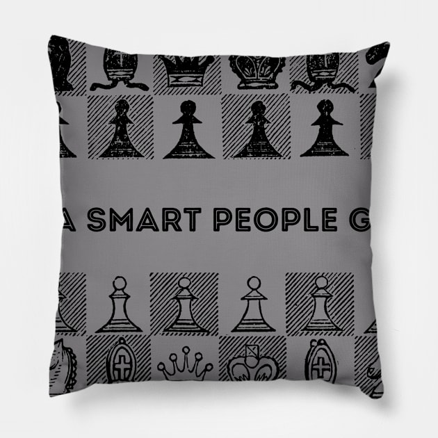 Chess for Smart People - Black Pillow by Chessfluencer