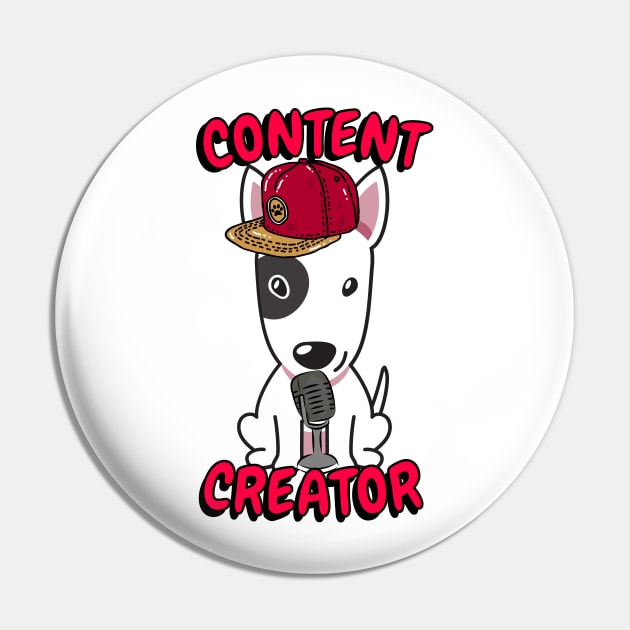 Cute bull terrier dog is a content creator Pin by Pet Station