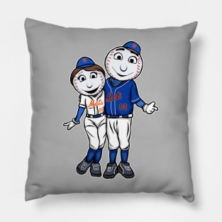 Mr mets and Mrs mets couple funny Pillow