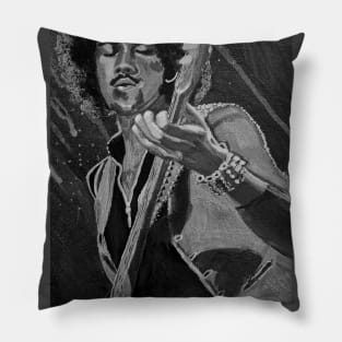 Phil Lynott - Thin Lizzy - monochrome close up Pillow