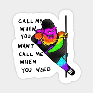 Gritty Rainbow Pride Call Me Pole Dance Magnet