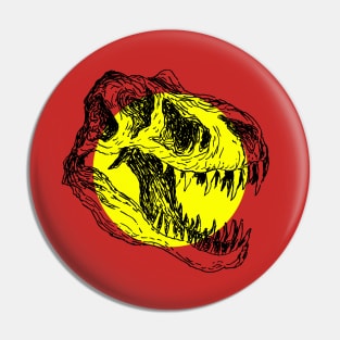 T-rex skull artwork Pin