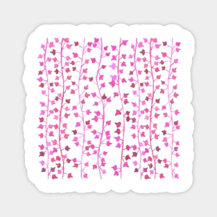 Watercolor Vines Pattern - Hot Pink Magnet