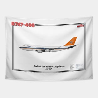 Boeing B747-400 - Suid-Afrikaanse Lugdiens (Art Print) Tapestry