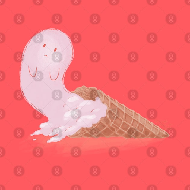 Ghost Ice Cream by SarahWrightArt