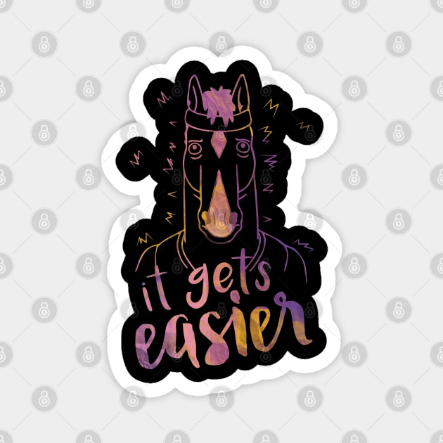 It Gets Easier Outline Color Magnet by InsomniackDesigns