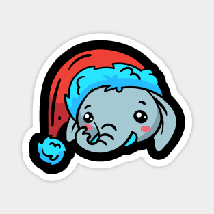 Christmas Jungle Face Elephant Magnet