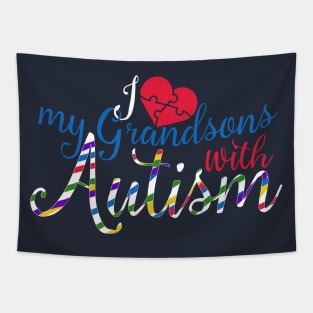 Autism Awareness Shirts 2018 Grandson Autism Tshir Tapestry