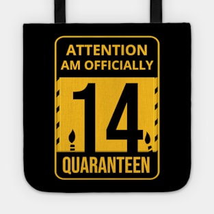 14th Birthday Officially a Quaranteen 14 Years Old Tote