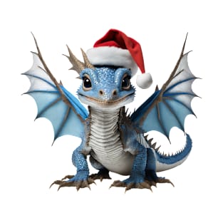 Cute Blue Baby Dragon for Christmas T-Shirt