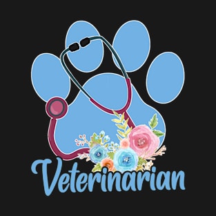 Veterinarian, Veterinarian Gift, Veterinary Gift, Paw Print, Animal Footprint, Vet Tech Veterinarian Appreciation Week T-Shirt