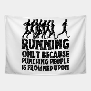 Running Funny Saying Tapestry