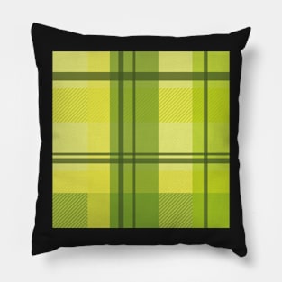 early summer plaid in happy yellow and juicy green seamless pattern Pillow