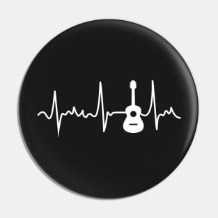 Acoustic Guitar Heartbeat - Guitar Musician Pin