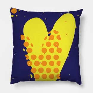 Big Hearts Graphic Design in Blue and Yellow Contrasting Tones GC-116-15 Pillow