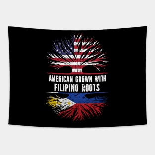American Grown with Philippine Roots USA Flag Tapestry
