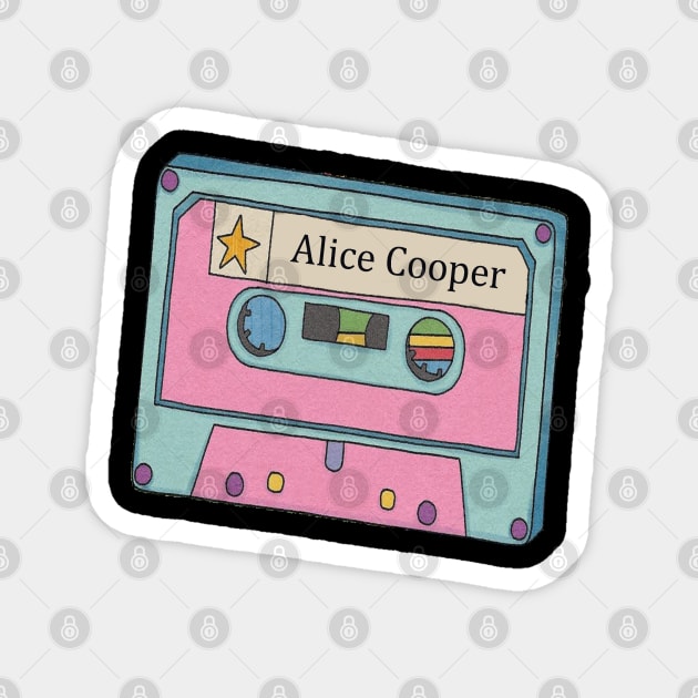 Vintage Cassette Tape Alice Cooper Magnet by Beban Idup
