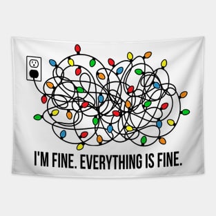 It's Fine I'm Fine Everything Is Fine Funny Christmas Lights Premium Tapestry