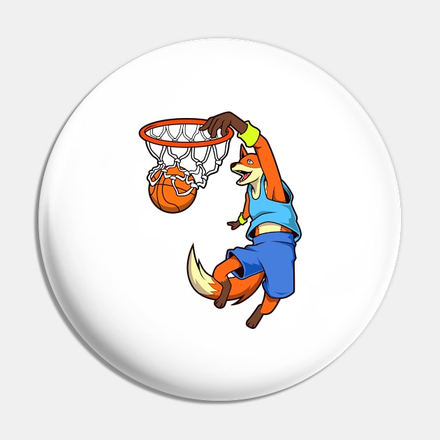 Comic fox plays basketball Pin by Modern Medieval Design