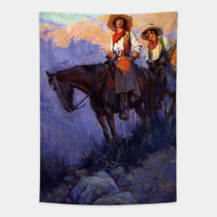 Man and Woman on Horses by Frederic Anderson Tapestry