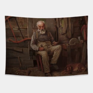 Boat Builder by John George Brown Tapestry