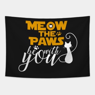 Meow The Paws be With You Dark side Tapestry