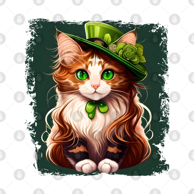 Beautiful Cat Lady St. Patrick's Day by Felix Rivera