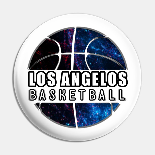 Los Angelos Basketball - Sports City Fan - Cosmic Abstract Pin by MaystarUniverse