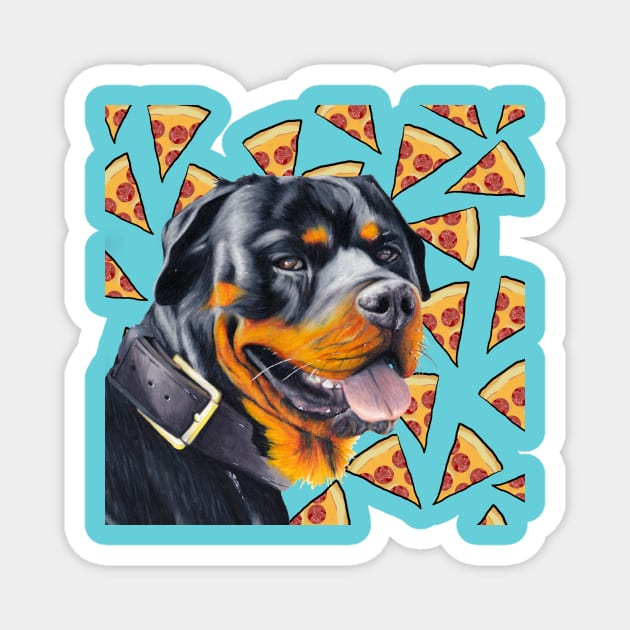 Rotty Pizza Magnet by Apatche