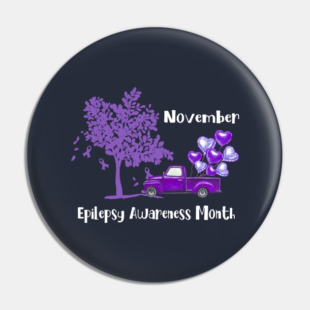 November Epilepsy Awareness Month gift Pin by WinDorra