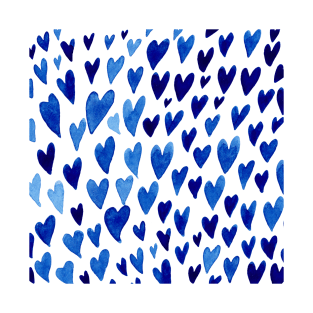 Valentines day hearts explosion - blue T-Shirt