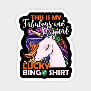 Magical Unicorn Bingo print for a Lottery and Bingo Player Magnet