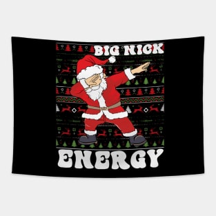 Big Nick Energy Funny Santa Claus Dabing Ugly Tapestry