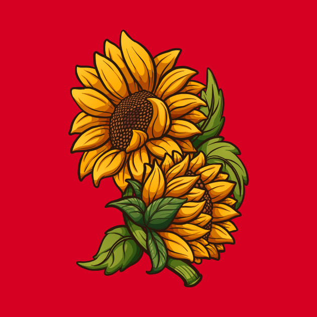 Cartoon Sunflower Sunflower Crewneck Sweatshirt Teepublic