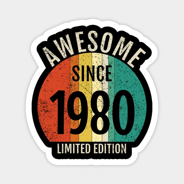 cool retro born in 1980 Magnet by MinyMerch