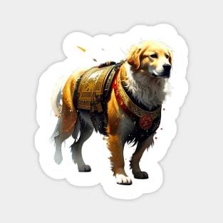 Loyal Protector - Golden Retriever in Samurai Armor Magnet