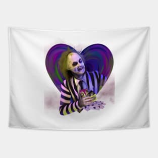 Beetlejuice Corazón Tapestry