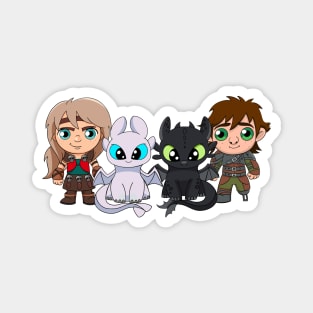 How to train your dragon fanart, Toothless and Hiccup, Astrid and Light Fury, Httyd Magnet