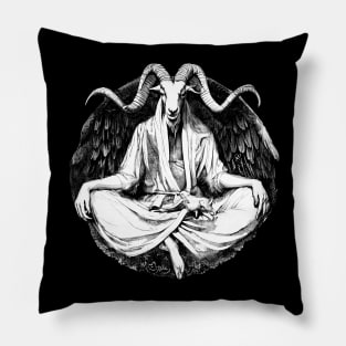 Baphomet Meditation White Pillow