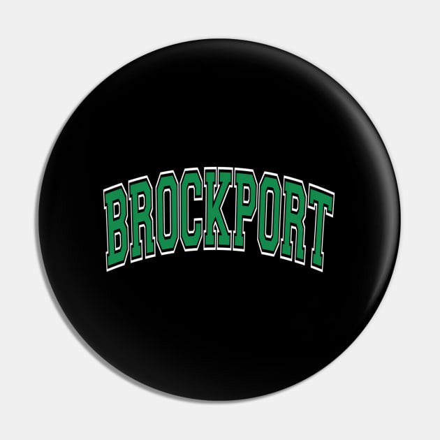 Brockport Ny New York Varsity Style Green Text Pin by SnugFarm