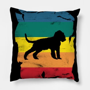 English Springer Spaniel Distressed Vintage Retro Silhouette Pillow