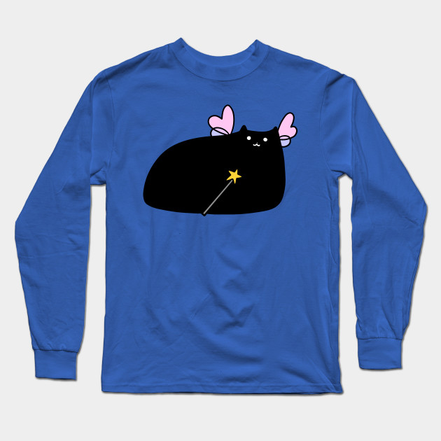 Chubby Black Cat Fairy Cat Long Sleeve T Shirt Teepublic