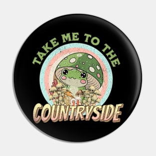 Countryside Cottagecore Mushroom Frog Pin