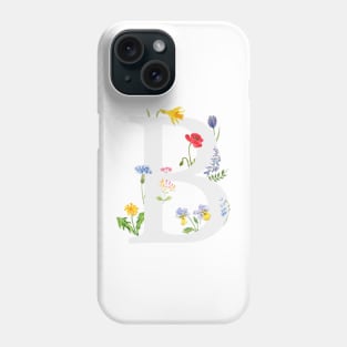 botanical monogram alphabet b wildflowers Phone Case