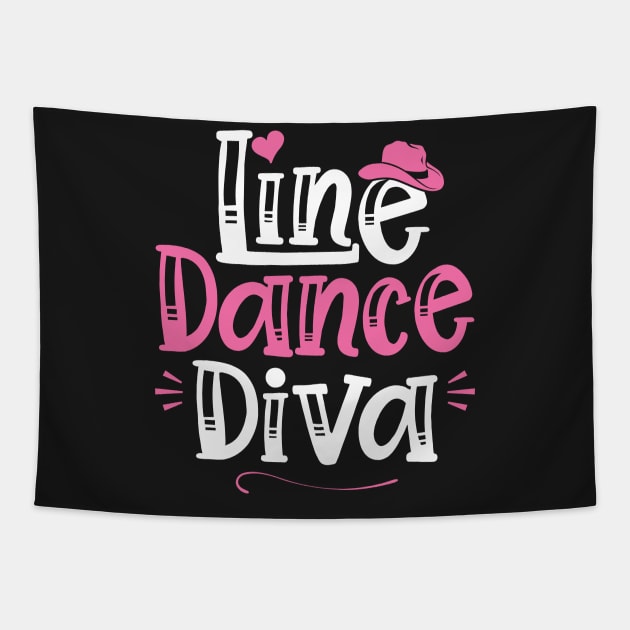 Line Dance Diva - Western Country Dancing print Tapestry by theodoros20