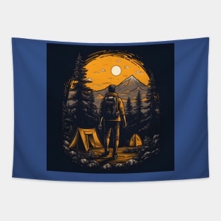 Backpacking Hiking Wanderlust Tapestry