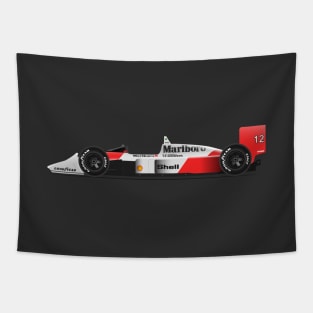 Ayrton Senna's McLaren Honda MP4/4 Illustration Tapestry