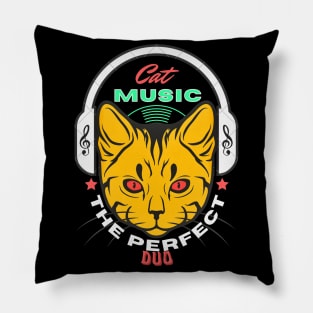 Cat And Music The Perfect Duo Pillow